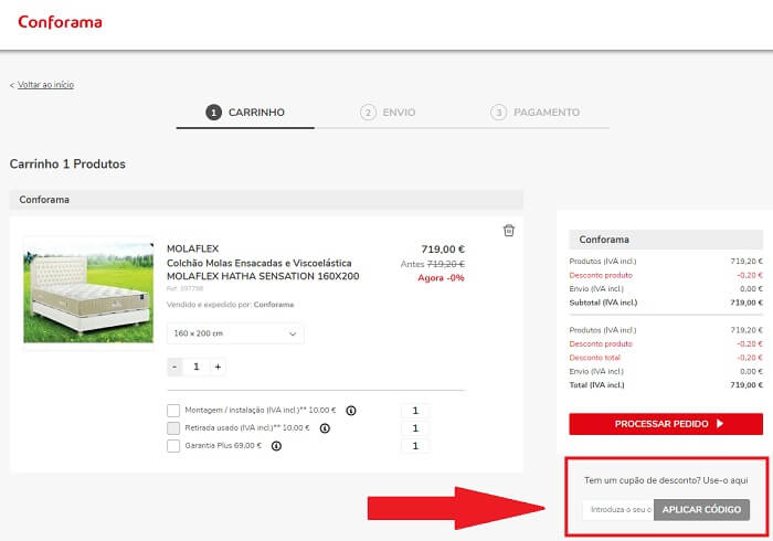 codigo desconto conforama