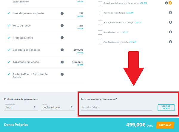 codigo promocional seguro directo