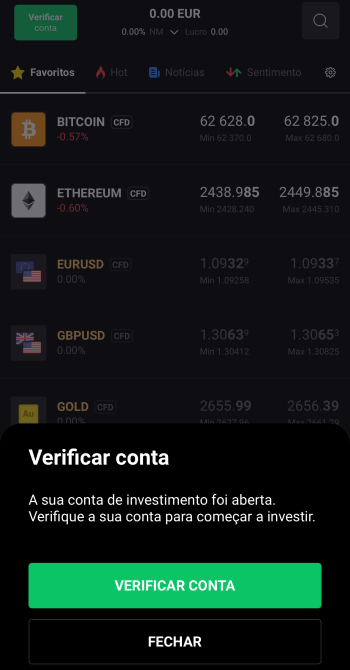 xtb verificar conta